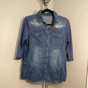 Denim Embellished Shirt